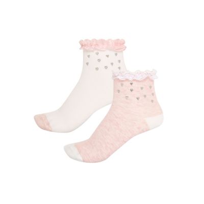 Girls pink hearts socks pack